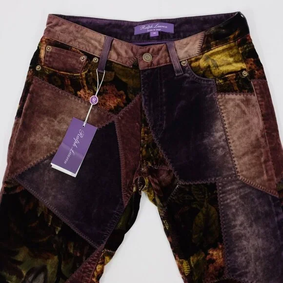 Ralph Lauren Purple Label 26 pants jeans patchwork velvet 50th anniversary 106